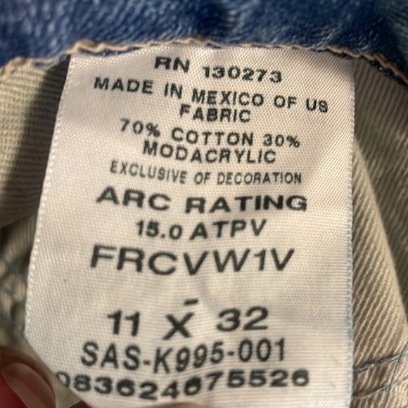 Wrangler Flame Resistant Jeans Size 11x32 - Picture 13 of 13